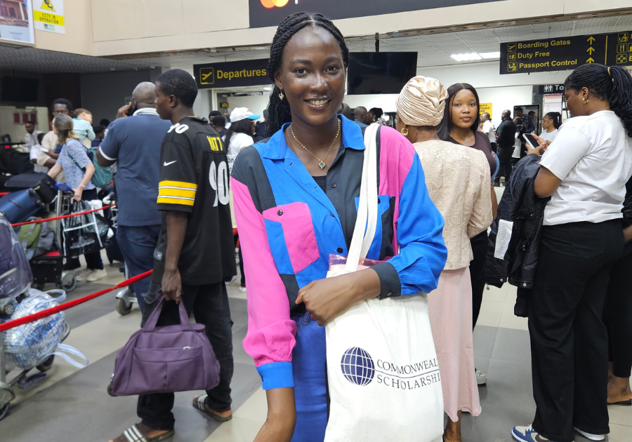 Jadesola Ajao at an airport in Nigeria.