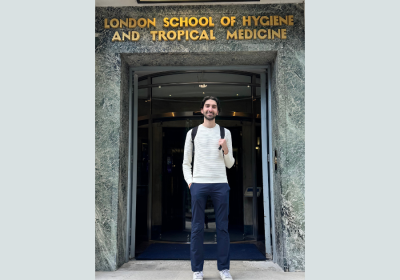 Eray Yilmaz outside LSHTM Keppel Street Building
